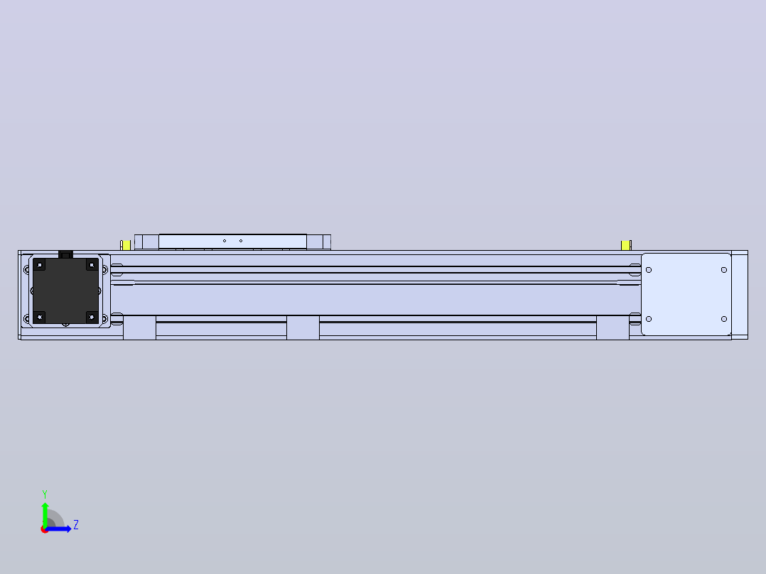 DMEB110-LTCR欧规同步带模组直线模组（电机左折 ）[DMEB110-L13S350-DT750-C2U-LTCR]左视图