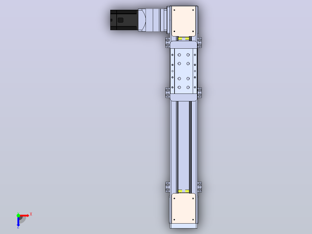 DMEB110-LTCR欧规同步带模组直线模组（电机左折 ）[DMEB110-L13S350-DT750-C2U-LTCR]俯视图