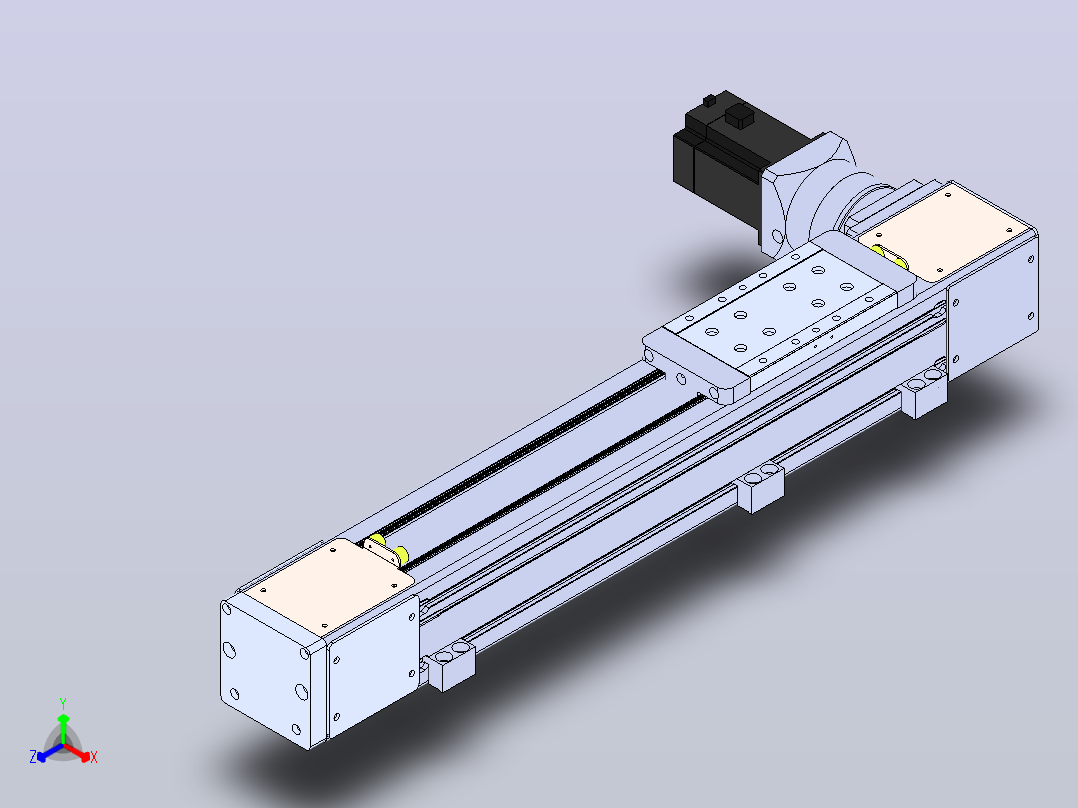 DMEB110-LTCR欧规同步带模组直线模组（电机左折 ）[DMEB110-L13S350-DT750-C2U-LTCR]正等轴测图