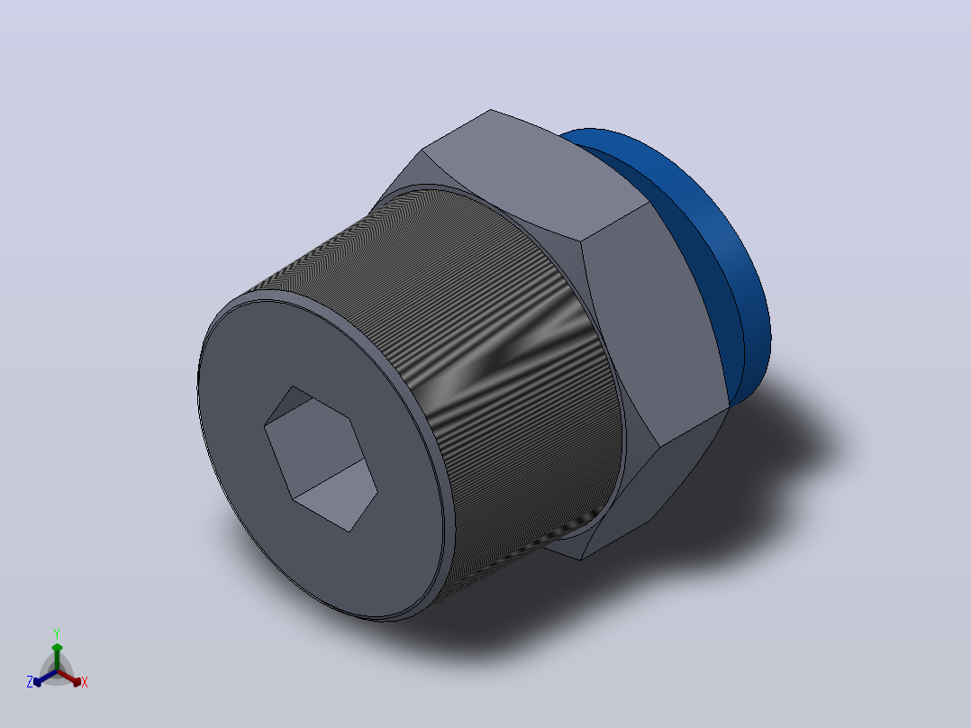 IPC-N 螺纹直通-NPT螺纹_IPC3∕8-NO4正等轴测图