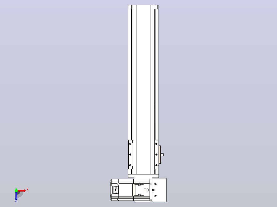 皮带直线轴半封闭可选导轨TPA-HNB-85S-90-L300-RU-C-P20-N3俯视图