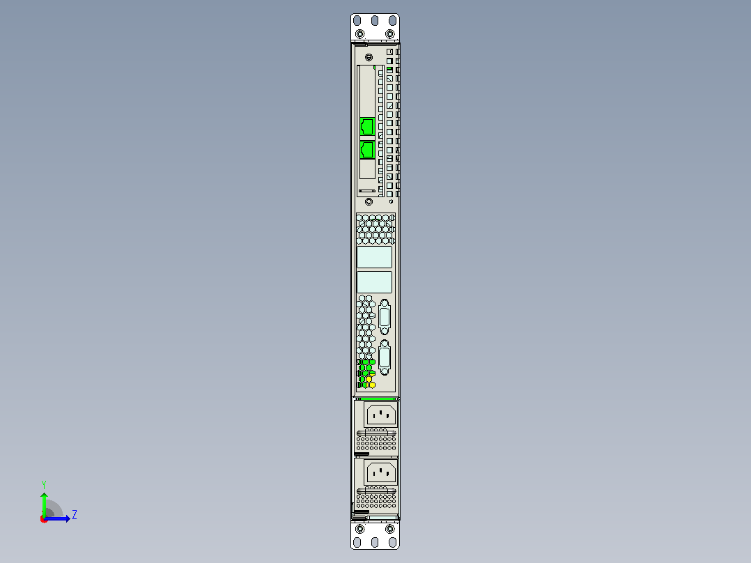 1U450模块机箱左视图
