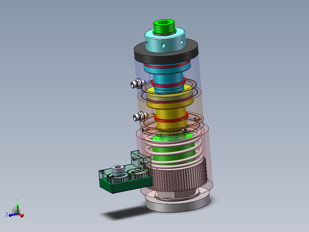液压螺栓拉伸器设计（SW+CAD+说明书）主视图
