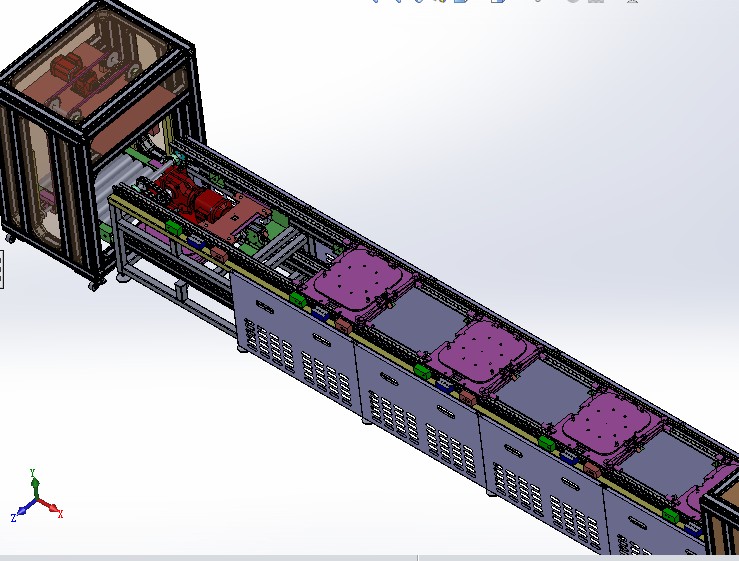 5工位倍速链产线 3D图纸 机械设计素材3D模型参考资料