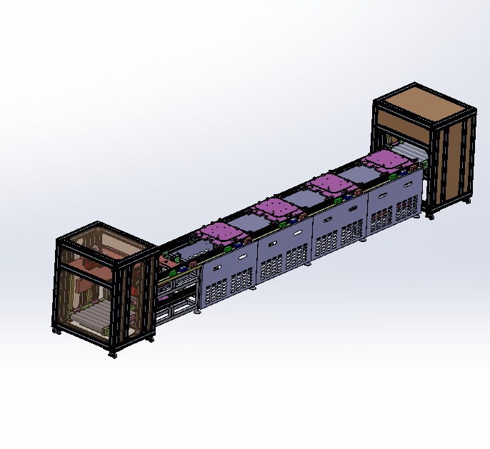 5工位倍速链产线 3D图纸 机械设计素材3D模型参考资料