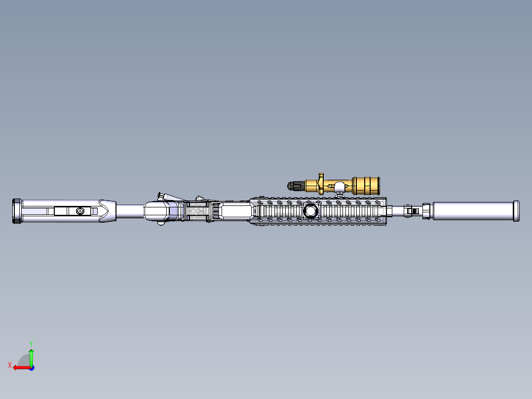 CM901步枪外型建模后视图
