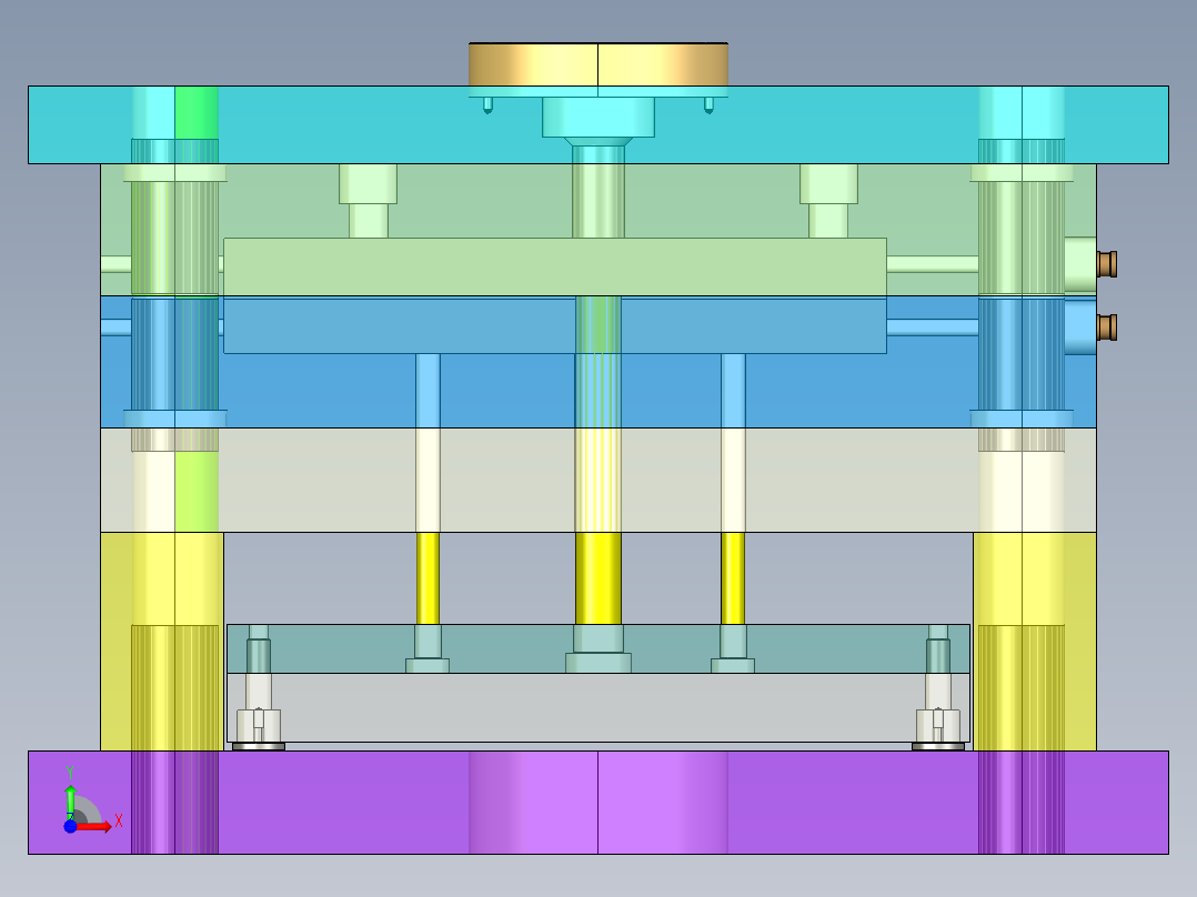 蛋糕切刀注塑模具设计前视图