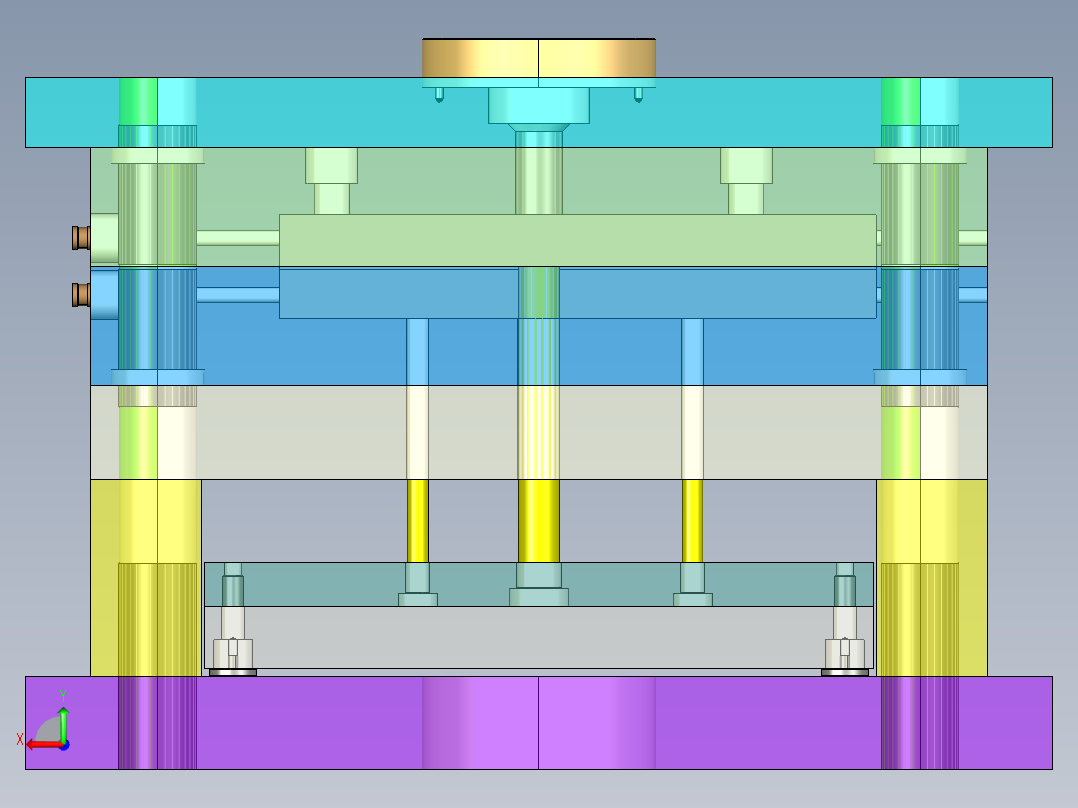 蛋糕切刀注塑模具设计后视图