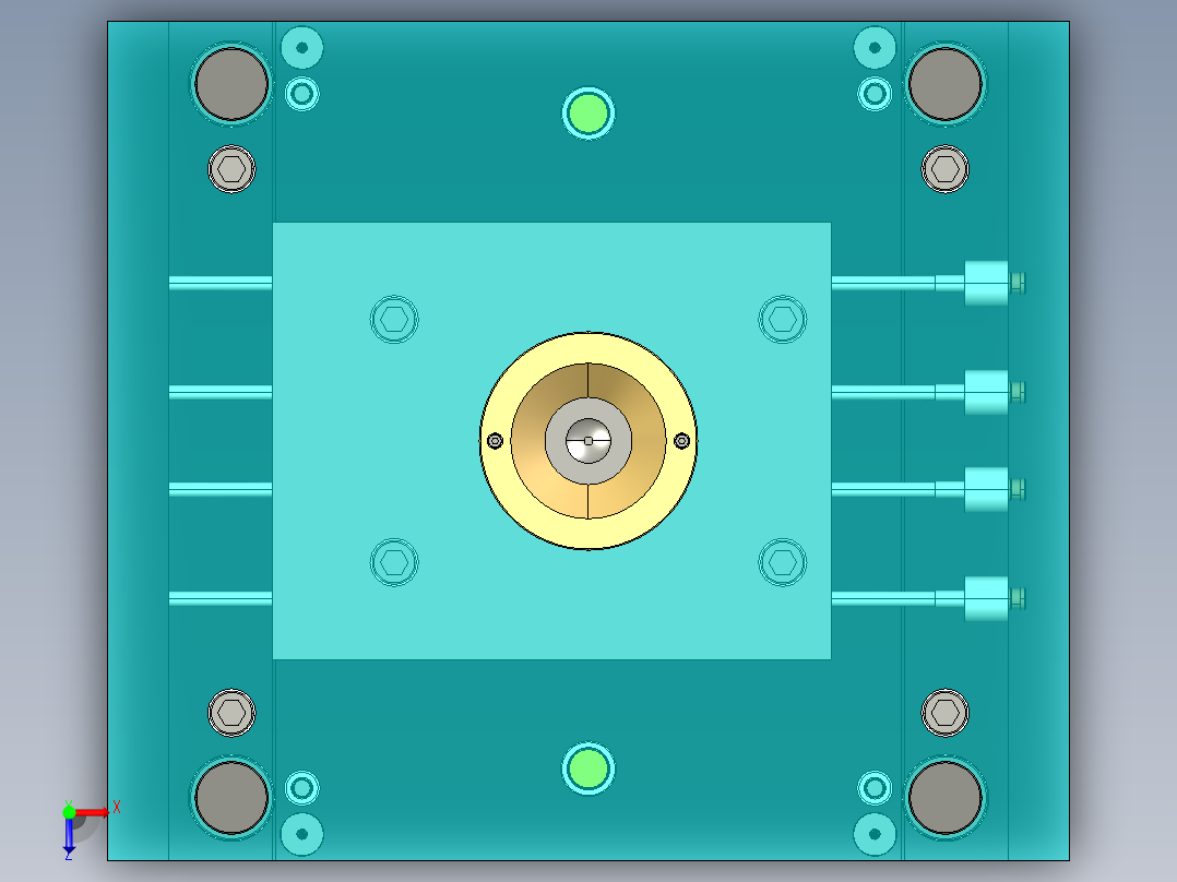 蛋糕切刀注塑模具设计俯视图