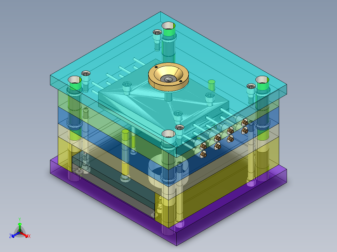 蛋糕切刀注塑模具设计正等轴测图