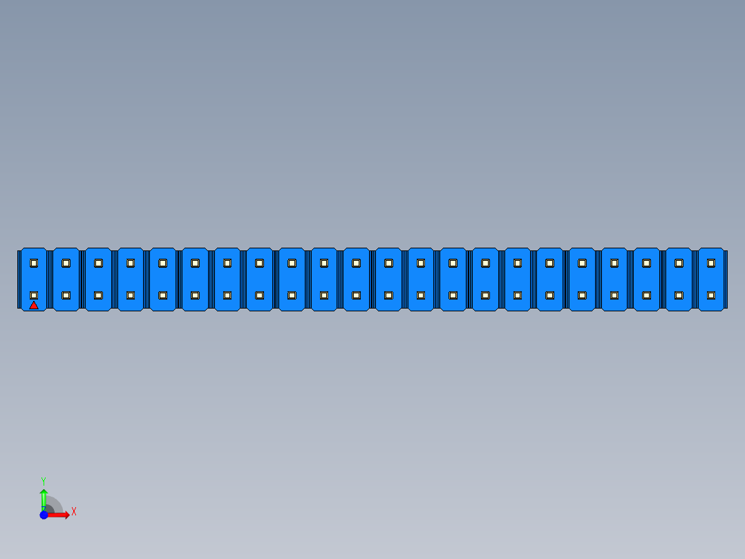 彩色公头100mil（2.54mm）系列-DS1021_blue_2x22p_100mil_Type5_rev1.0前视图