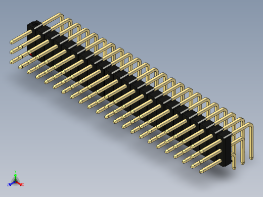 彩色公排针 100mil 2.54mm 系列-DS1022_black_3x23p_100mil_TypeD_rev1.0