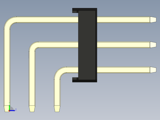 彩色公排针 100mil 2.54mm 系列-DS1022_black_3x23p_100mil_TypeD_rev1.0左视缩略图