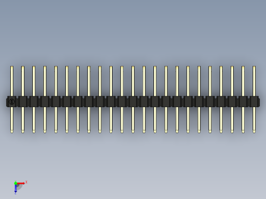 彩色公排针 100mil 2.54mm 系列-DS1022_black_3x23p_100mil_TypeD_rev1.0俯视缩略图