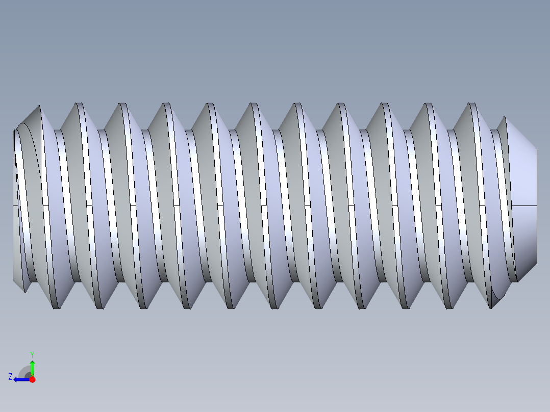 UNC 平头紧定螺钉-UNC SET SCREW 3-48 x 0.250.STEP右视图