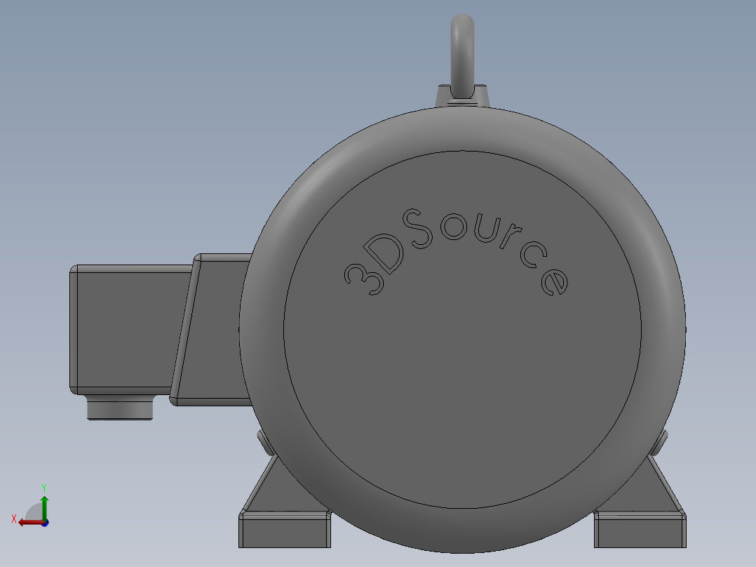 离心式风机三维模型后视图