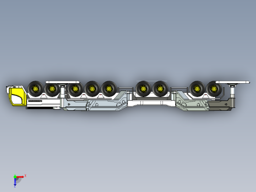 LIEBHERR LTM 11200新型轮式起重机底盘模型3D图纸 IGS格式俯视缩略图