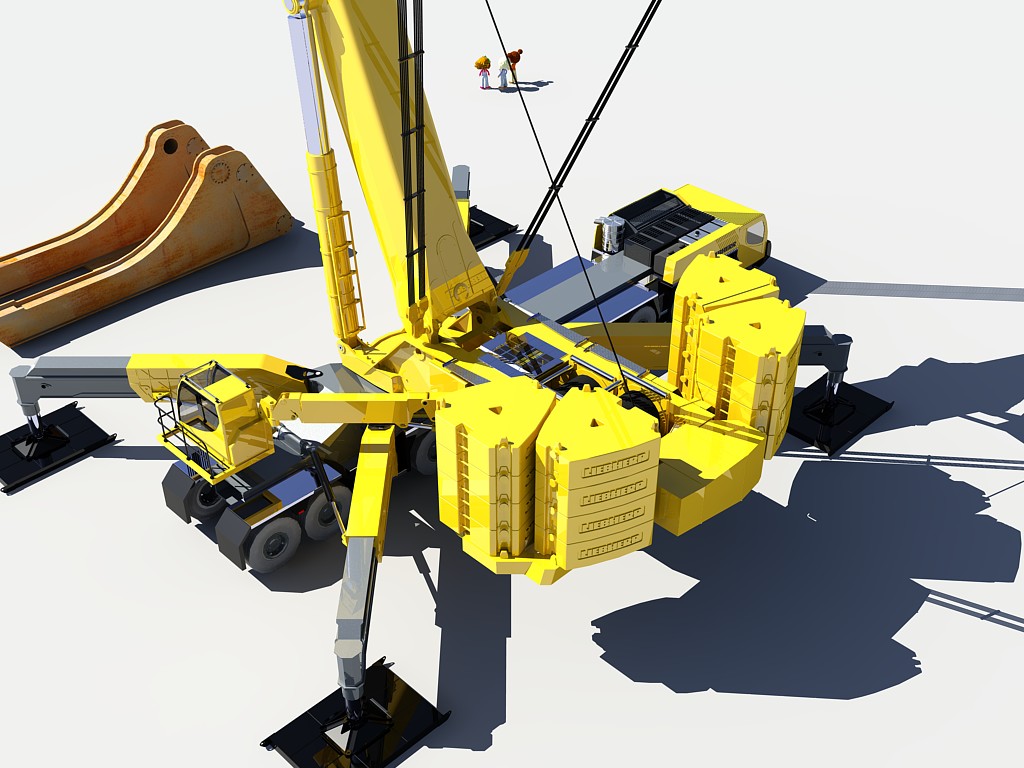 LIEBHERR LTM 11200新型轮式起重机底盘模型3D图纸 IGS格式
