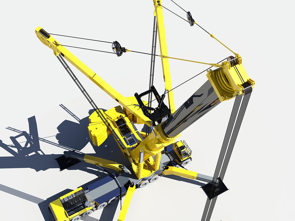 LIEBHERR LTM 11200新型轮式起重机底盘模型3D图纸 IGS格式