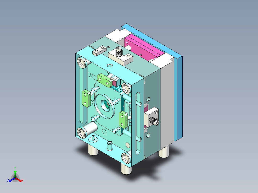 手机面壳锌合金压铸模具正等轴测图