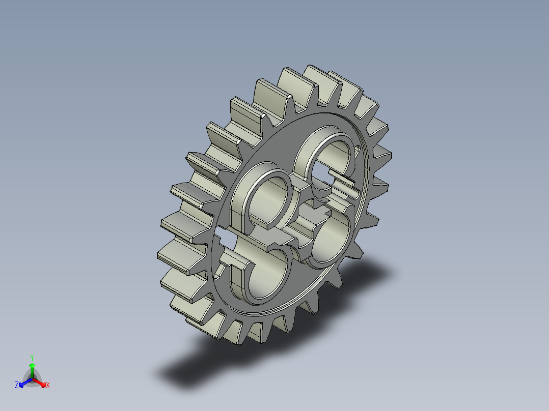 x187 OldGray Technic Gear 24 Tooth with Three Axleholes.STEP主视图