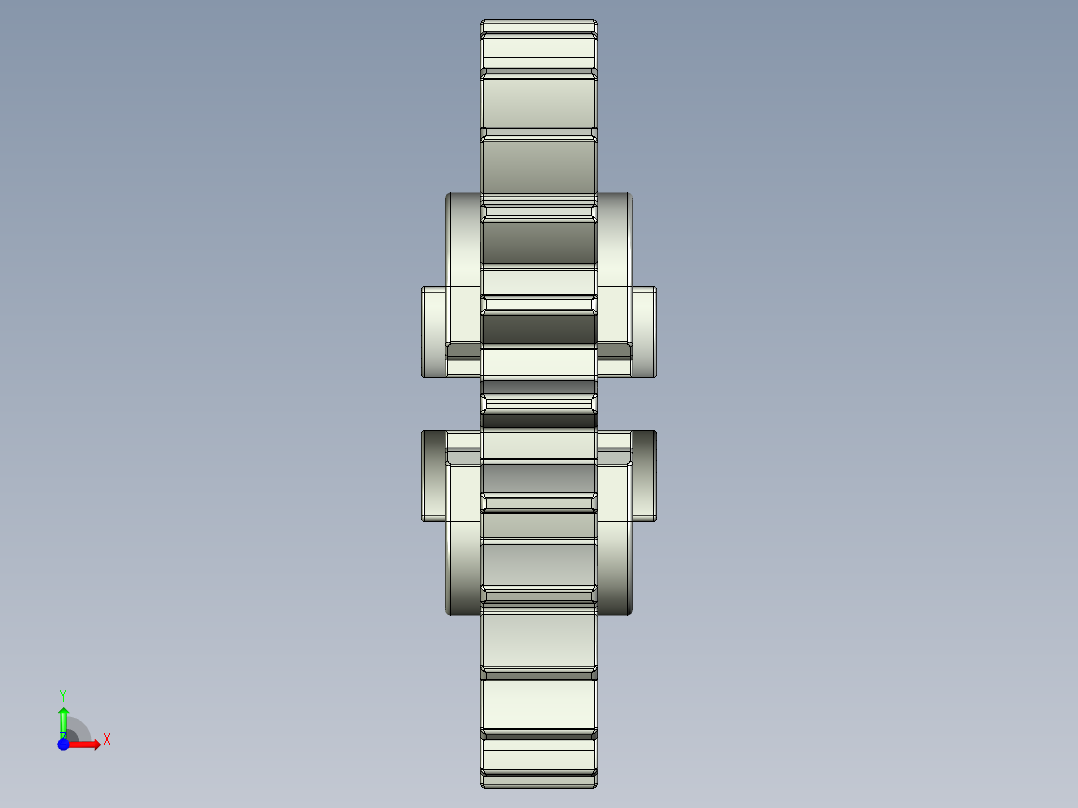 x187 OldGray Technic Gear 24 Tooth with Three Axleholes.STEP前视图
