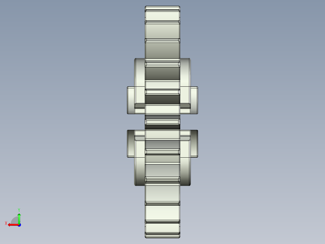 x187 OldGray Technic Gear 24 Tooth with Three Axleholes.STEP后视图