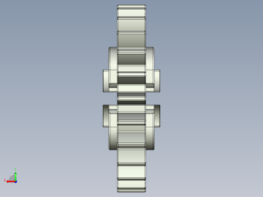 x187 OldGray Technic Gear 24 Tooth with Three Axleholes.STEP后视缩略图