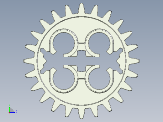 x187 OldGray Technic Gear 24 Tooth with Three Axleholes.STEP左视缩略图