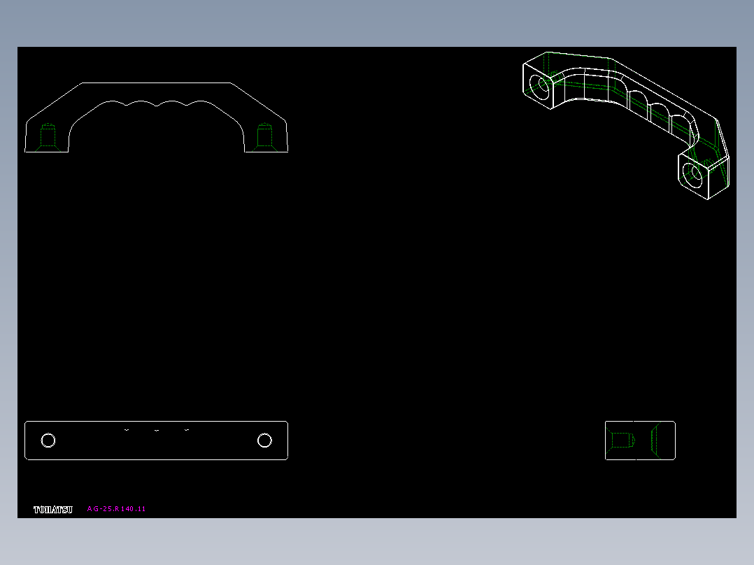 取手(鋁合金)AG-2D多系列多零件图纸模型