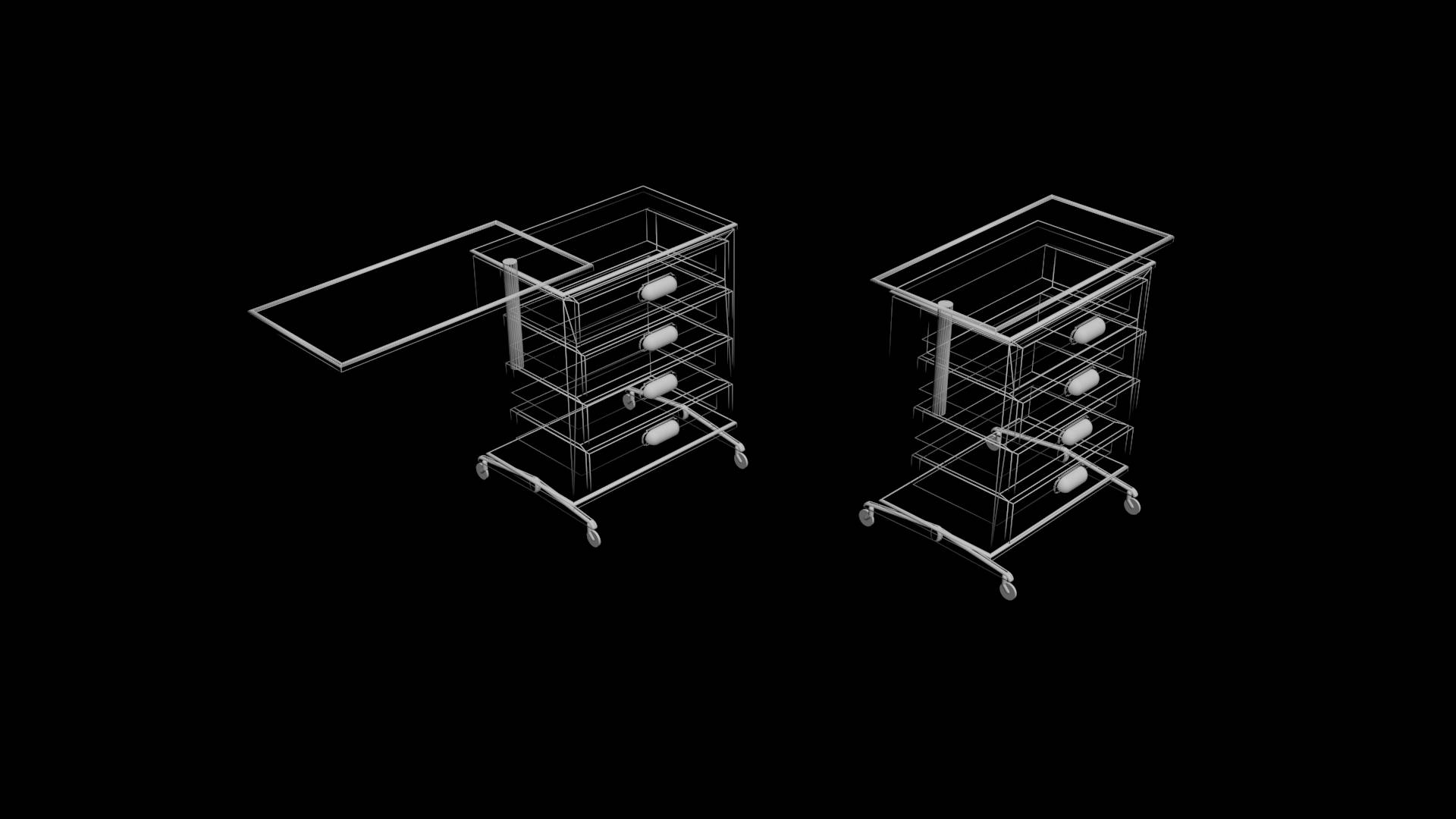 病床边柜和桌子