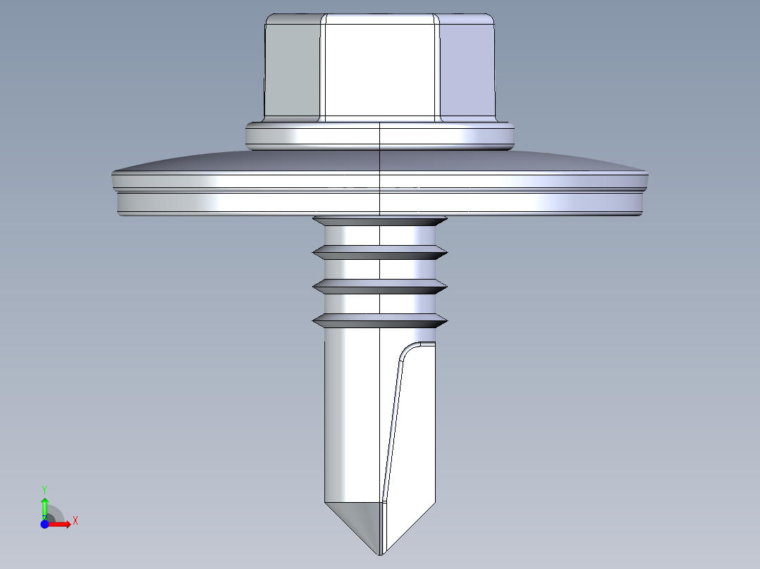 紧固件-IGES Drill-Tip Screw-02前视图
