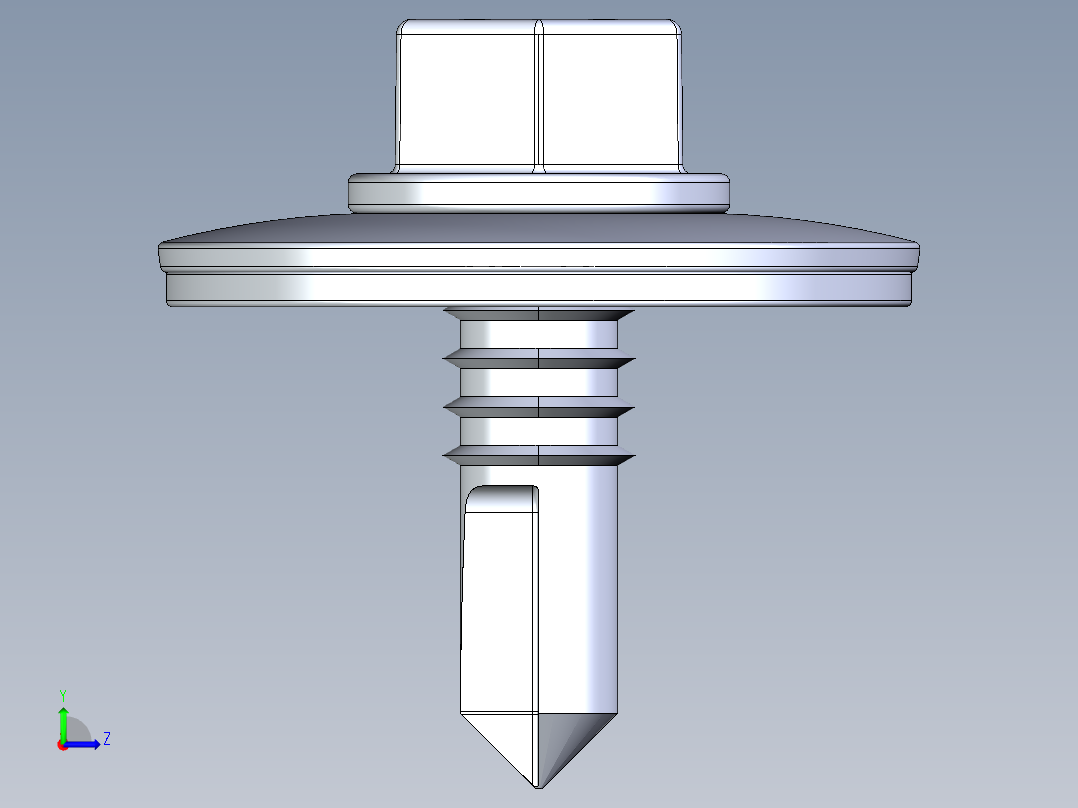 紧固件-IGES Drill-Tip Screw-02左视图
