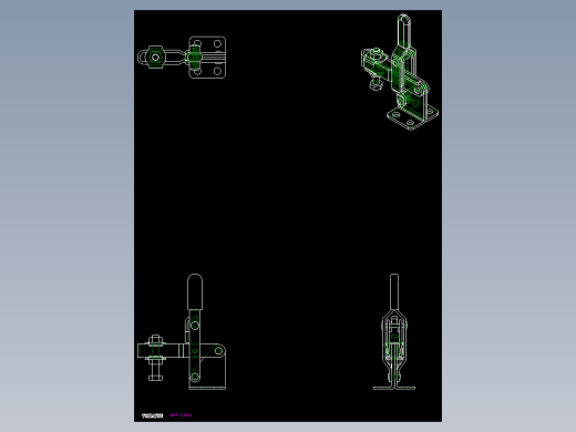 垂直式夾鉗SSP(I)-2D多系列多零件图纸模型