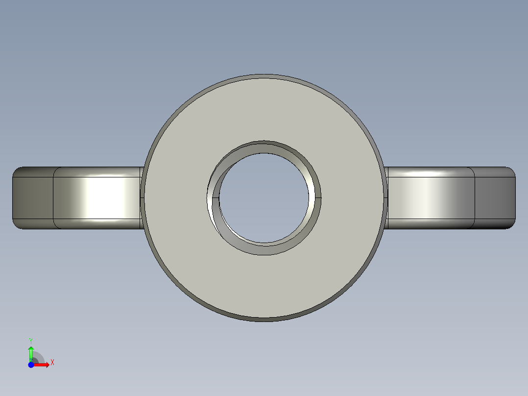 蝶形螺母-WING NUT M6 x 1mm Thread.STEP前视图