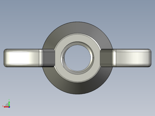 蝶形螺母-WING NUT M6 x 1mm Thread.STEP后视缩略图