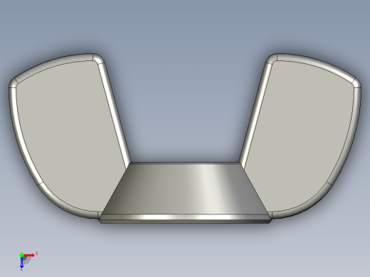 蝶形螺母-WING NUT M6 x 1mm Thread.STEP俯视缩略图