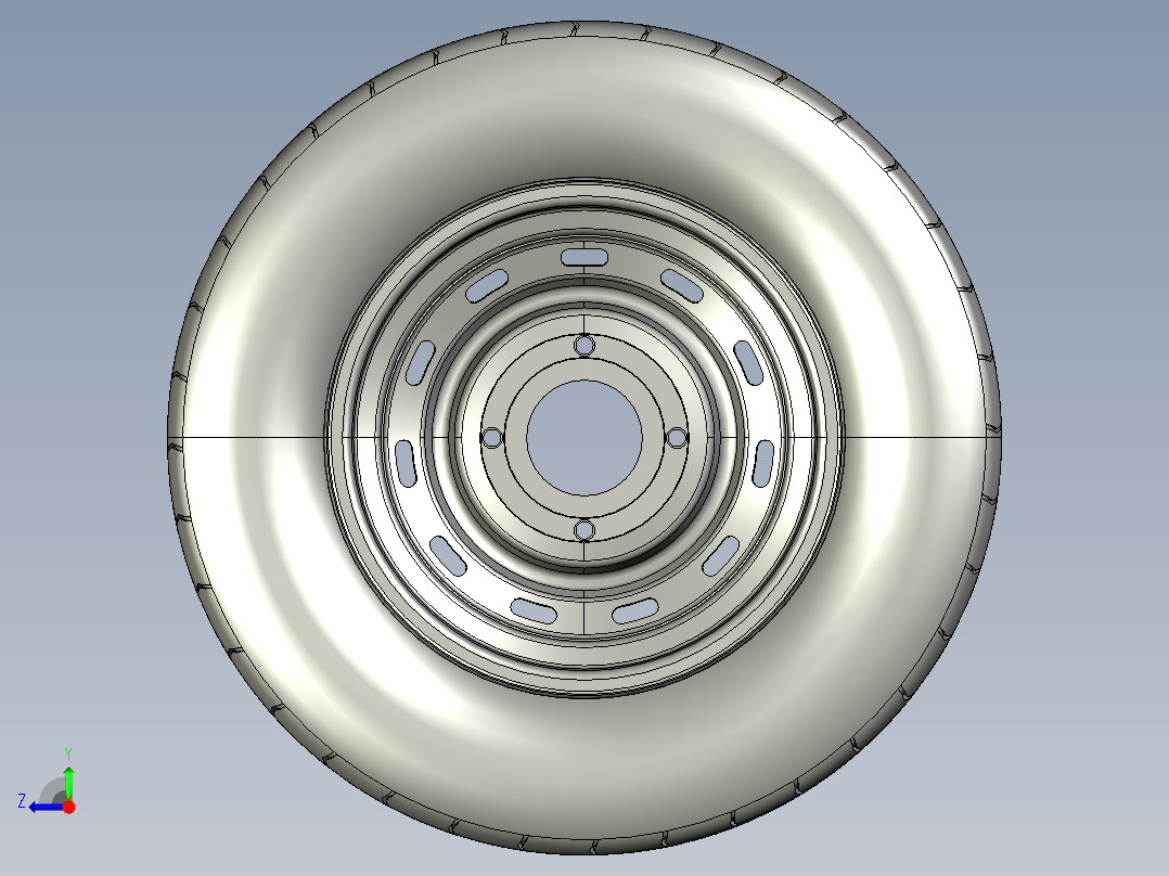 13轮-4孔拖车轮胎右视图