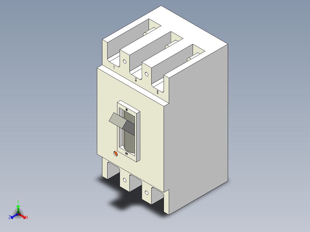 正泰电器NM1-63S 3P正等轴测图