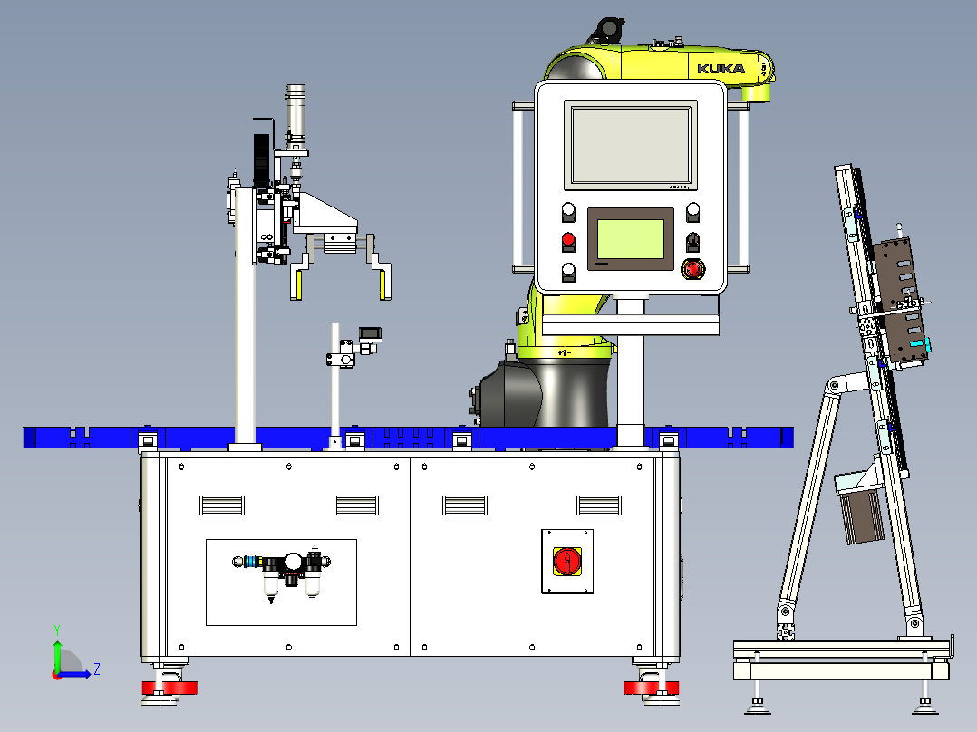 大型工控机主板电容自动化装配设计左视图