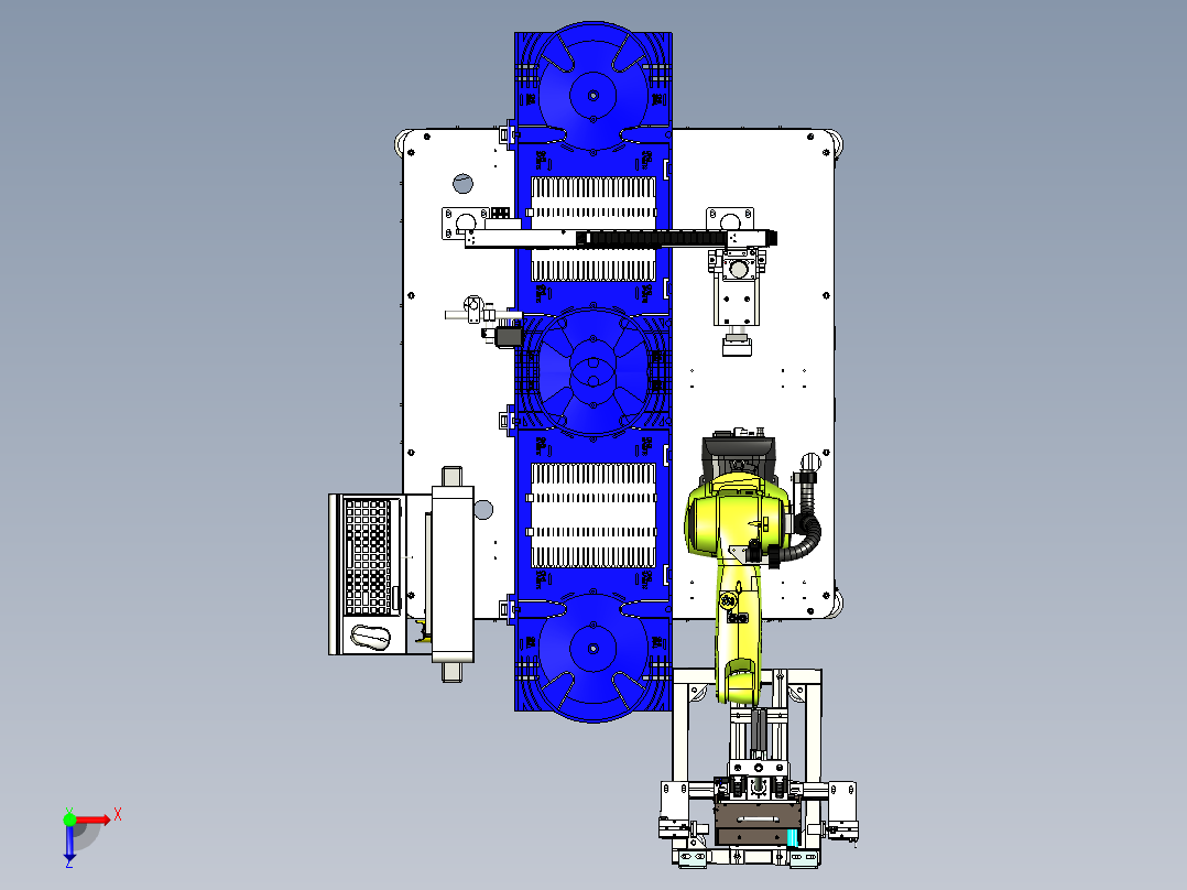 大型工控机主板电容自动化装配设计俯视图