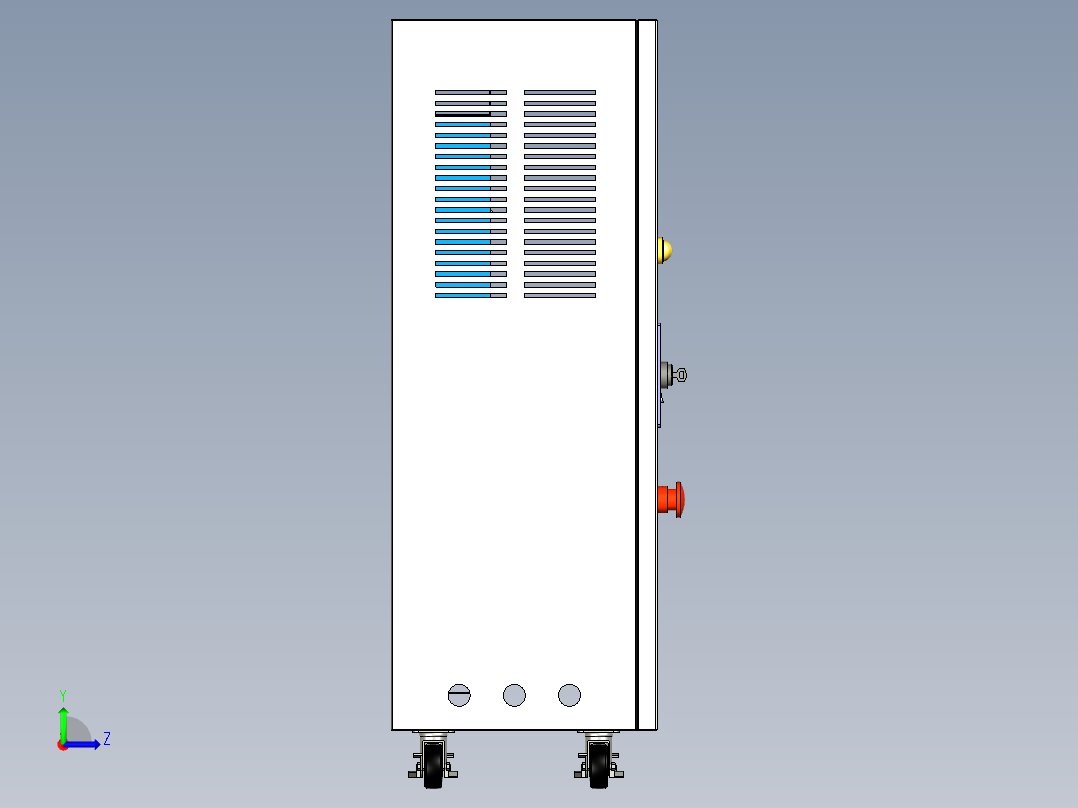 电控柜设计模型图左视图