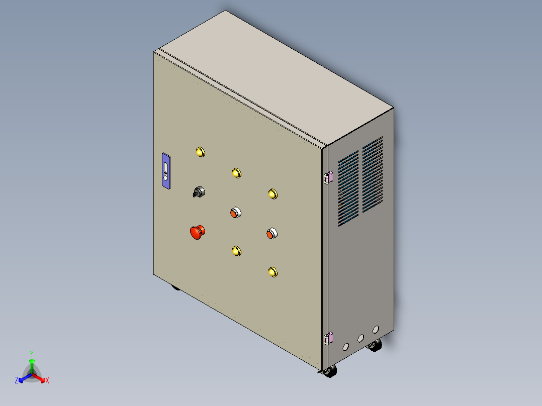 电控柜设计模型图正等轴测图