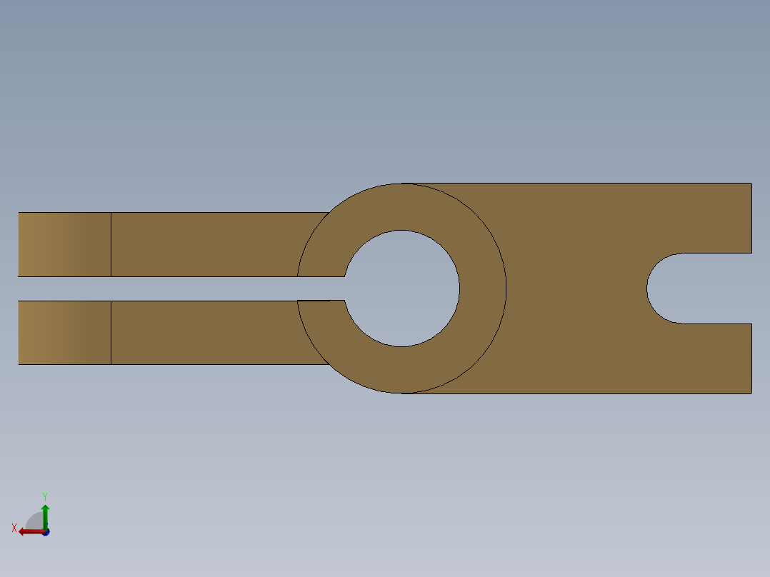 工业机械制动器支架后视图