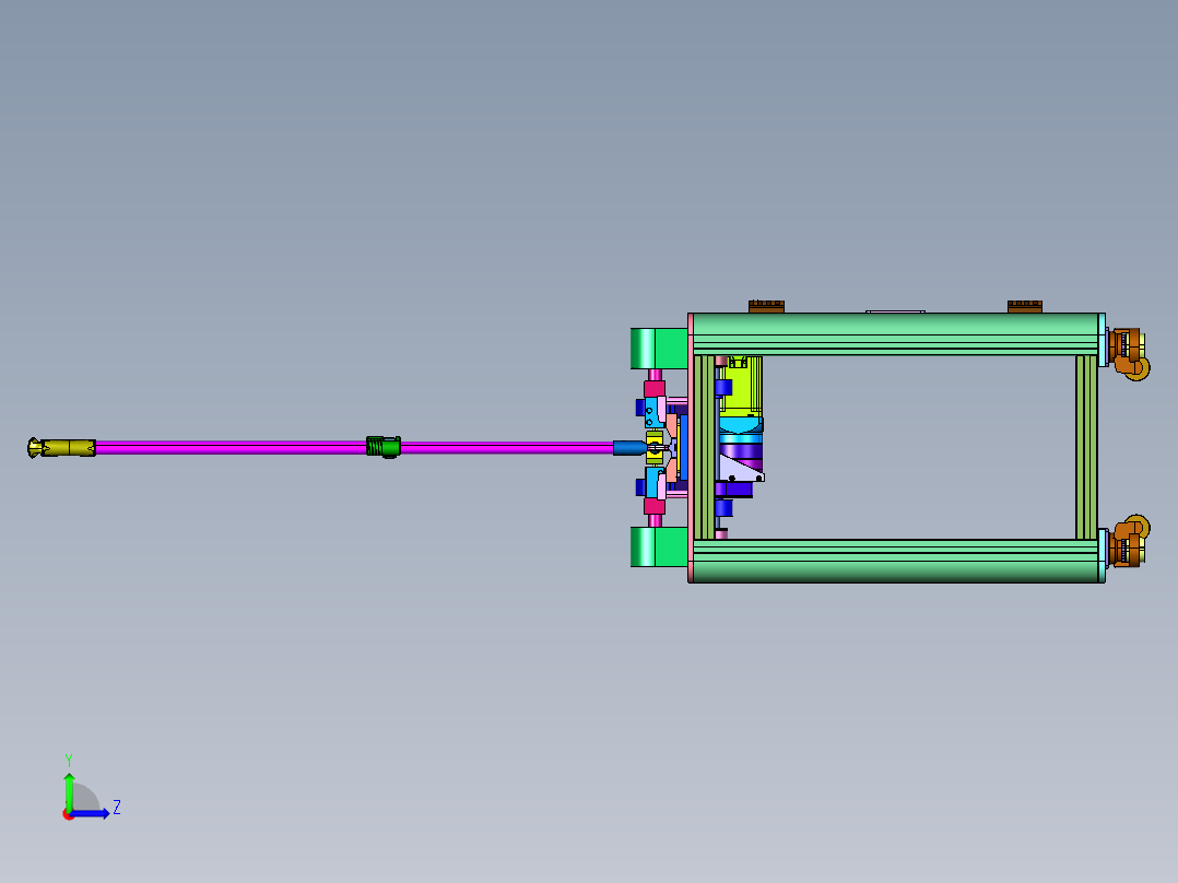 拖把往复运动疲劳测试装置左视图