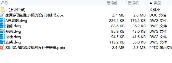 家用多功能跑步机的设计含5张CAD图