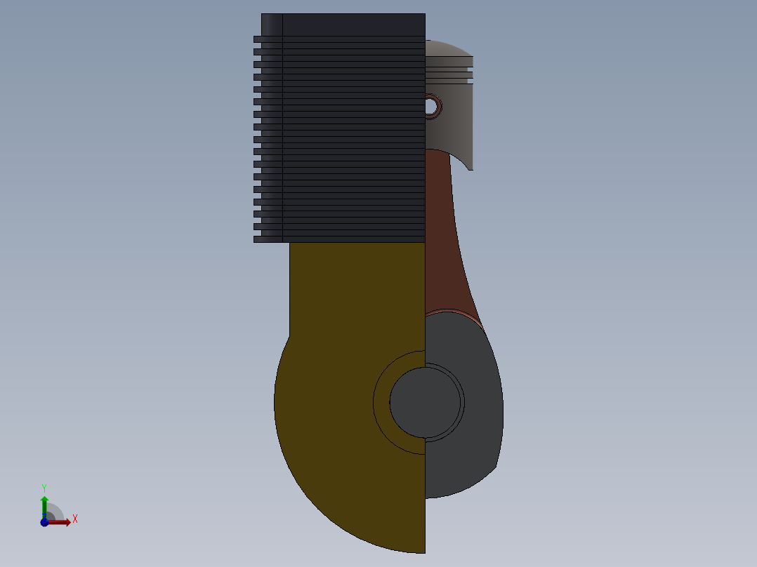 内燃机模型前视图