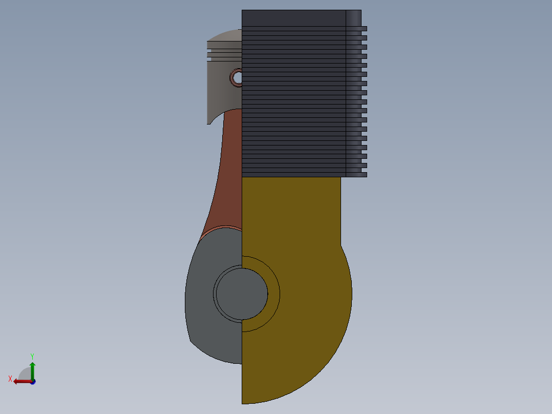 内燃机模型后视图