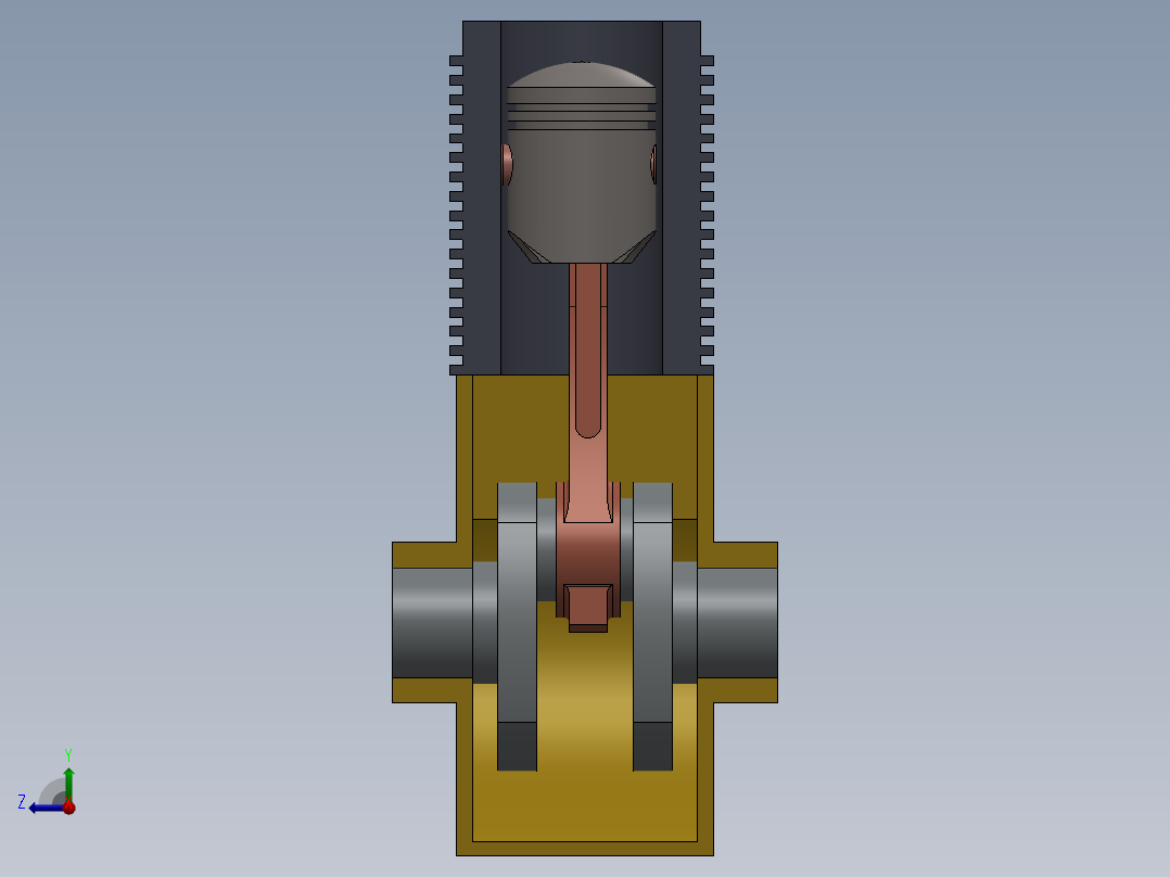 内燃机模型右视图