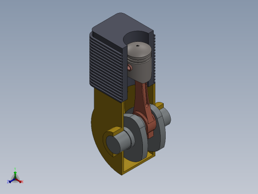 内燃机模型正等轴测缩略图